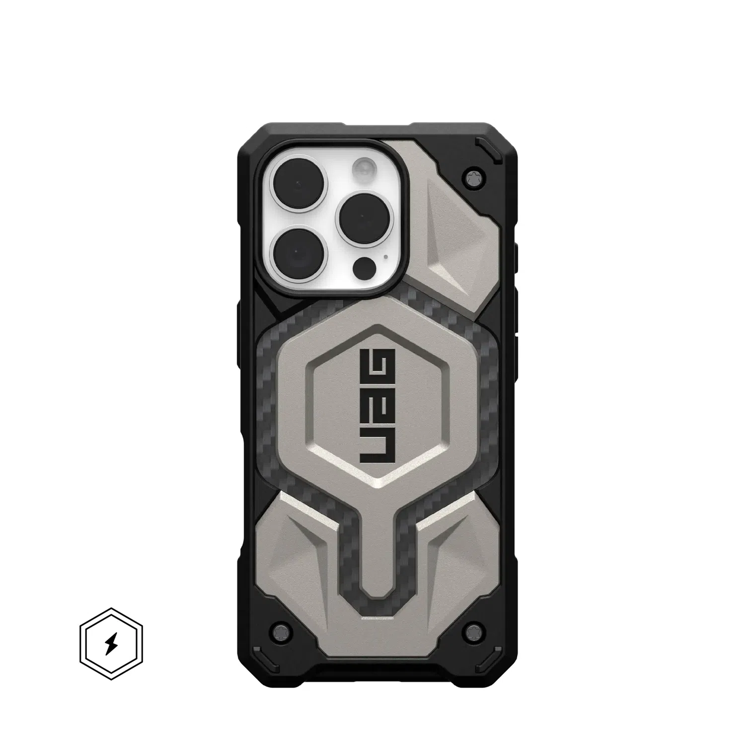 Чехол UAG Monarch Pro для iPhone 16 Pro  6.3" MagSafe Titanium фото 1